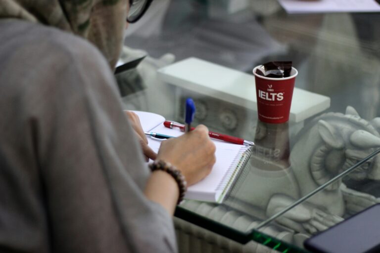 Person preparing for the IELTS Exam